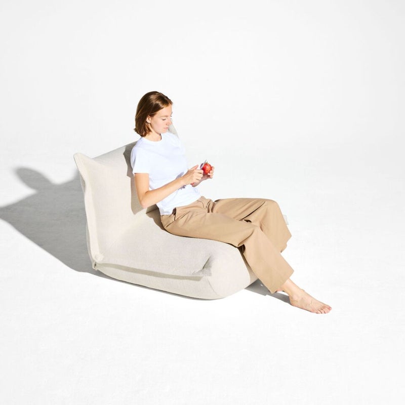 Fatboy Bonbaron Slim Boucle Lounge Chair | Sturdy durable | Adjustable backrest | Comfortable | Designed for indoor | Recycled Polyester (rPET) Chopped foam / EPS | 102x85x75 cm -Creme - Image 2
